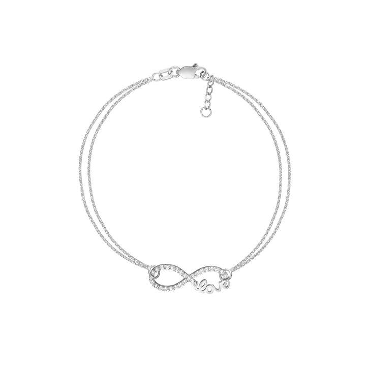 Plated Sterling Silver CZ Infinity Love Bracelet