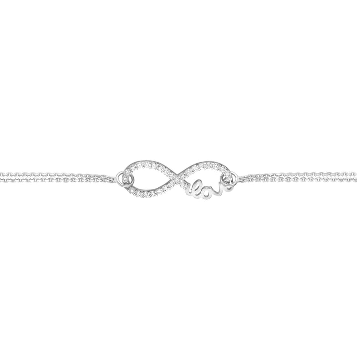 Plated Sterling Silver CZ Infinity Love Bracelet