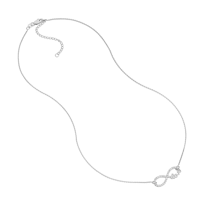 Plated Sterling Silver CZ Infinity Love Necklace