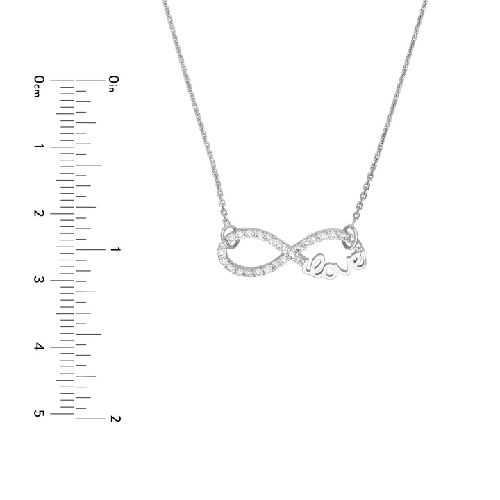 Plated Sterling Silver CZ Infinity Love Necklace