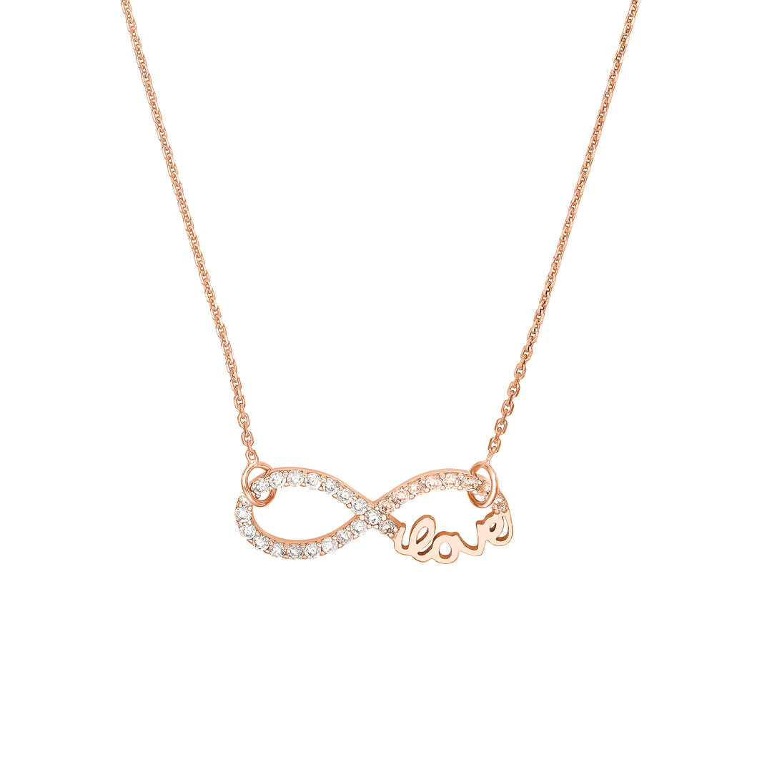 Plated Sterling Silver CZ Infinity Love Necklace