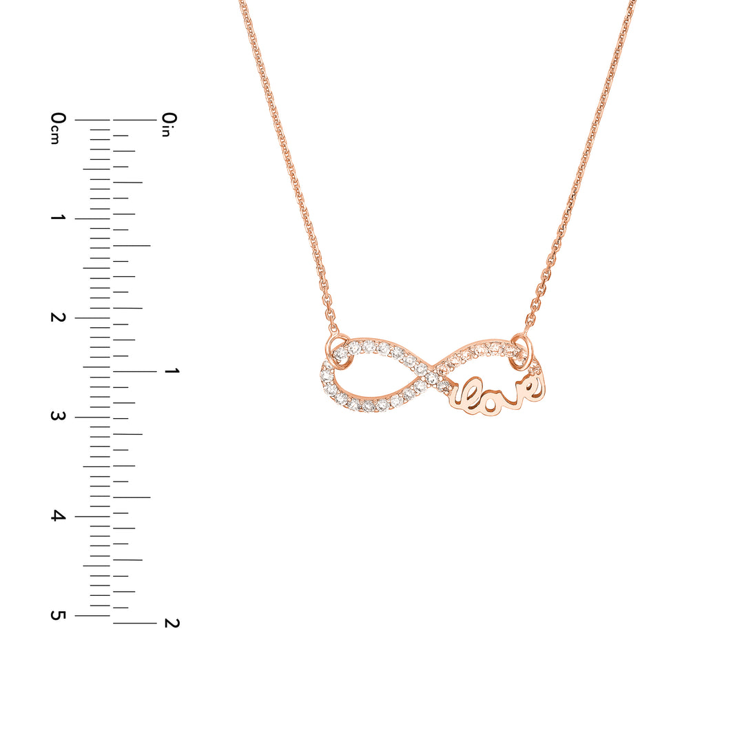Plated Sterling Silver CZ Infinity Love Necklace