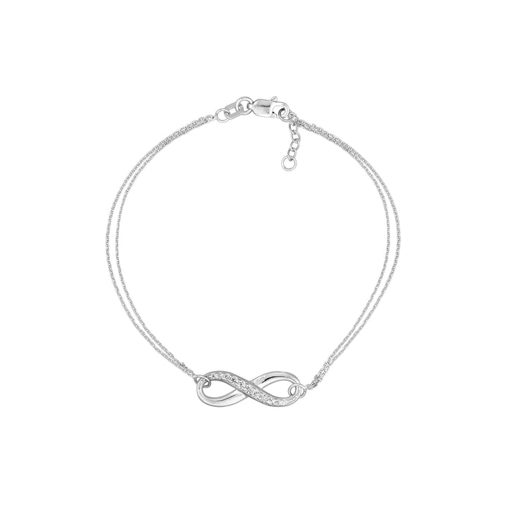 Half-CZ Infinity Adjustable Bracelet
