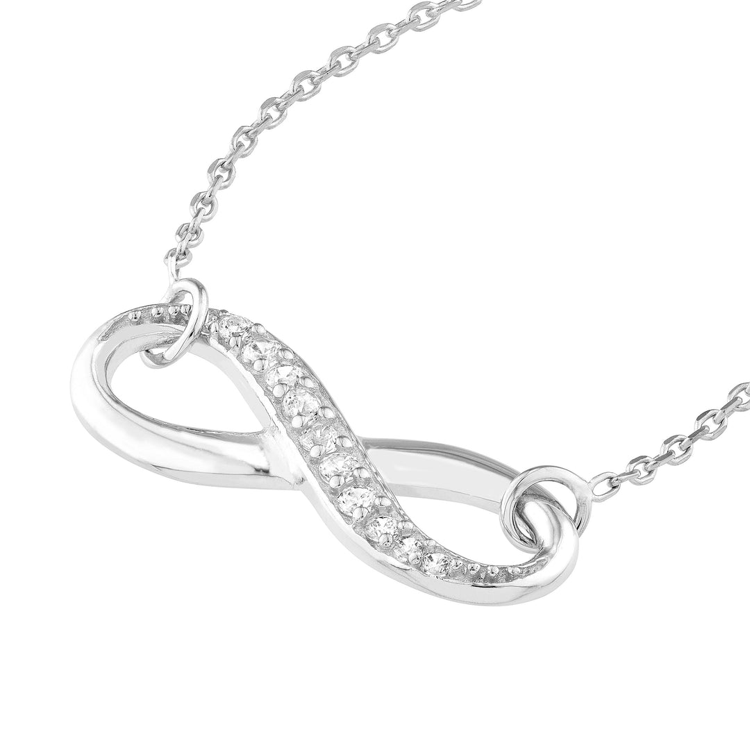 Half-CZ Infinity Adjustable Necklace