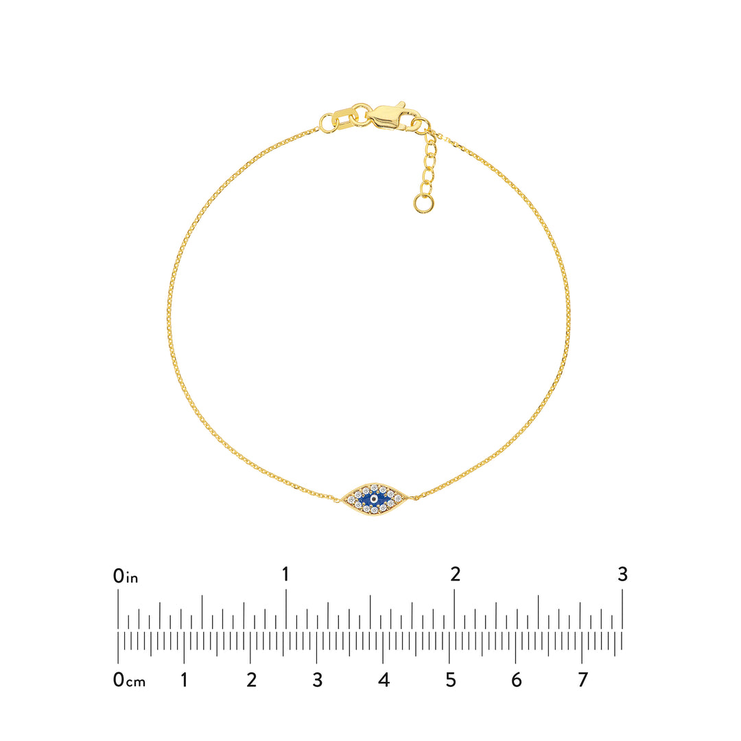 Mini CZ Evil Eye Adjustable Bracelet