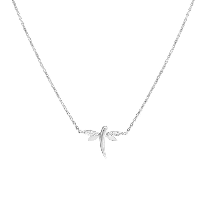 Plated Sterling Silver Mini Dragonfly Necklace