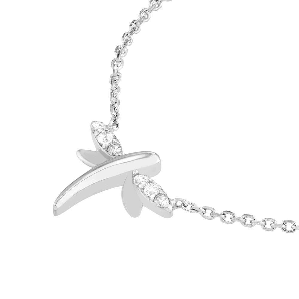 Plated Sterling Silver Mini Dragonfly Necklace