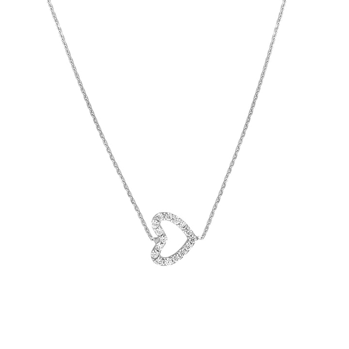 Sideways Mini CZ Heart Adjustable Necklace