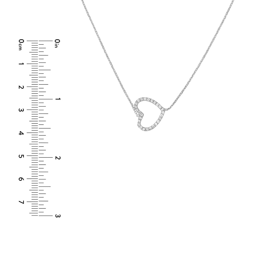 Plated Sterling Silver Sideways Heart Necklace