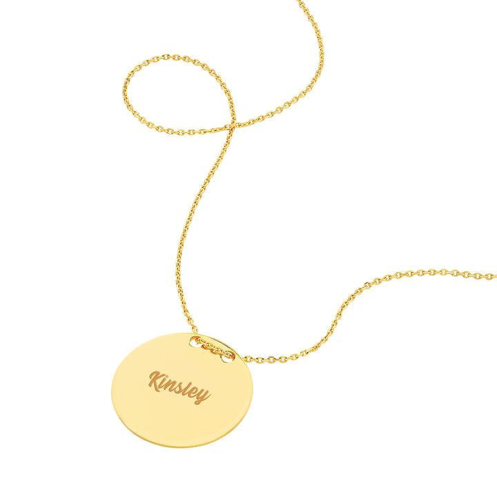 Engravable Circle Plate Adj. Necklace