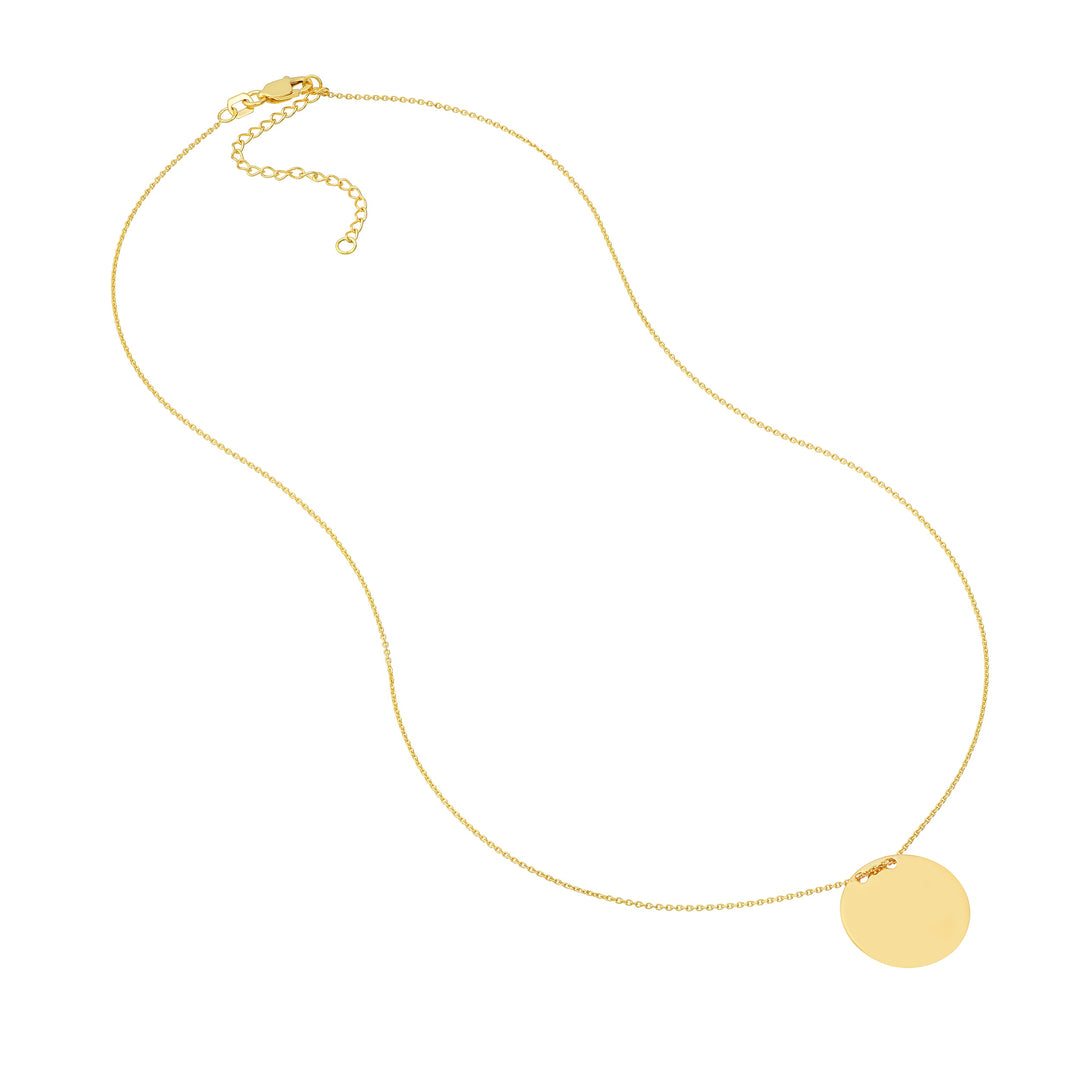 Engravable Circle Plate Adj. Necklace