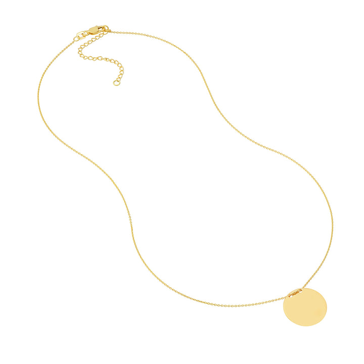 Engravable Circle Plate Adj. Necklace