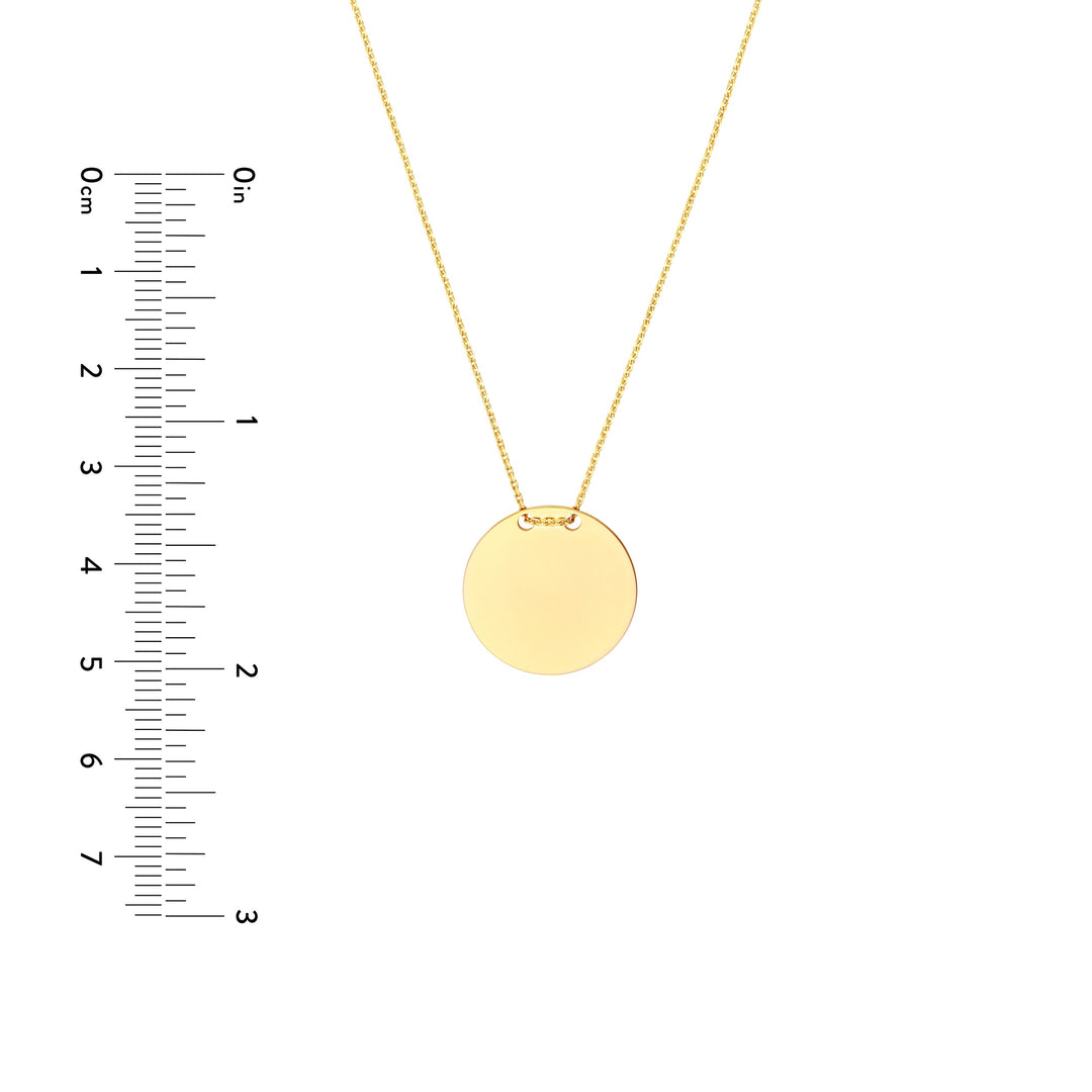 Engravable Circle Plate Adj. Necklace