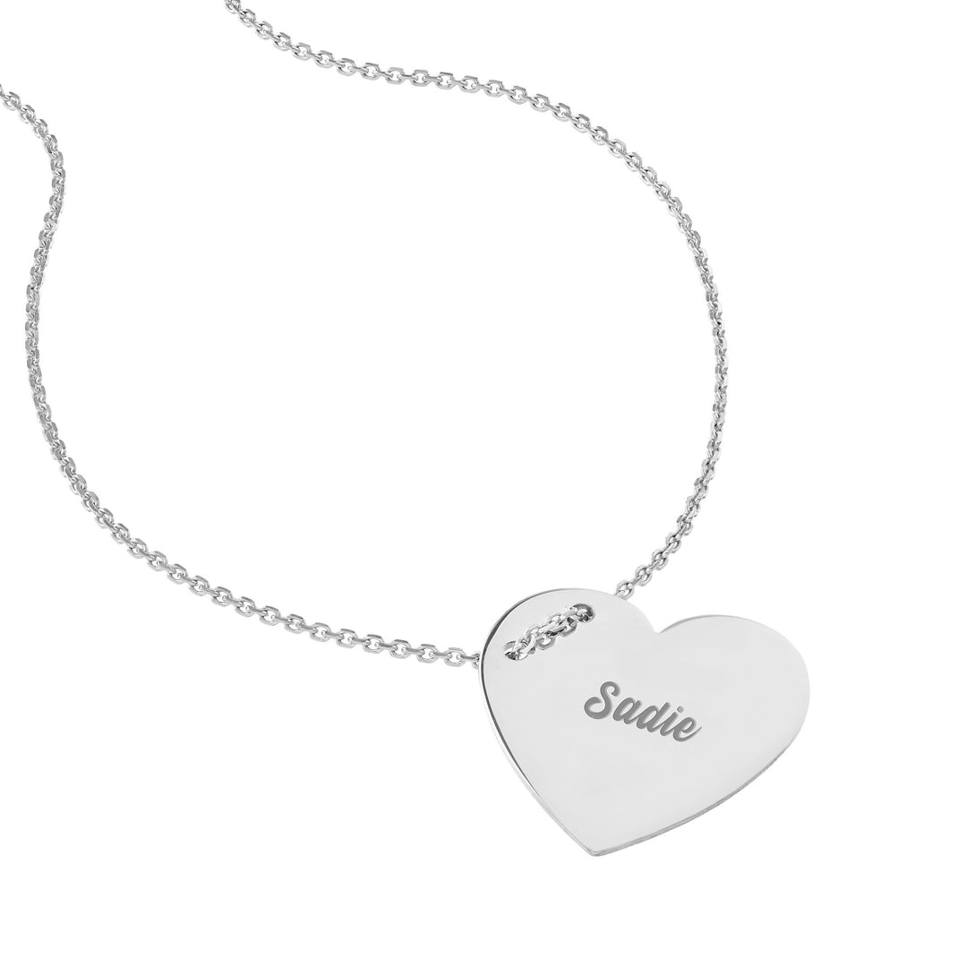 Engravable Heart Plate Adj. Necklace