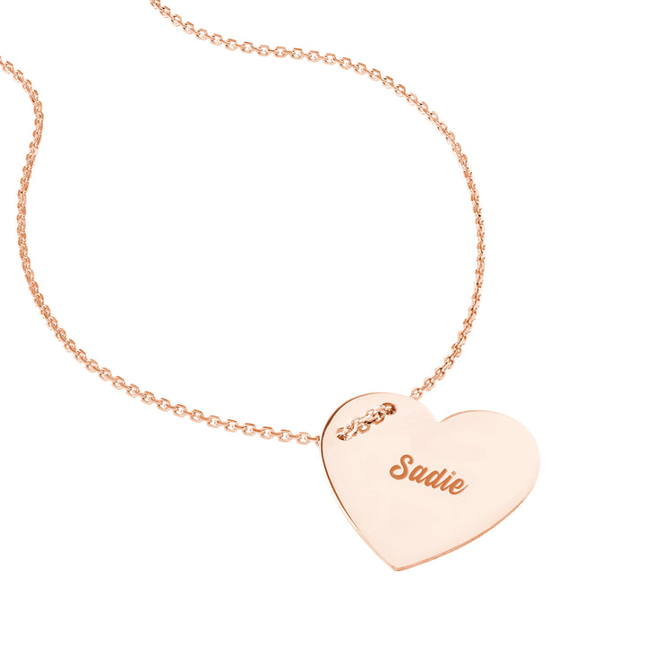 Engravable Heart Plate Adj. Necklace