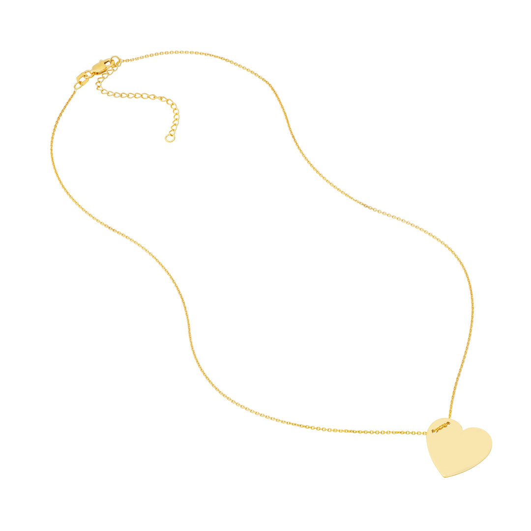 Engravable Heart Plate Adj. Necklace