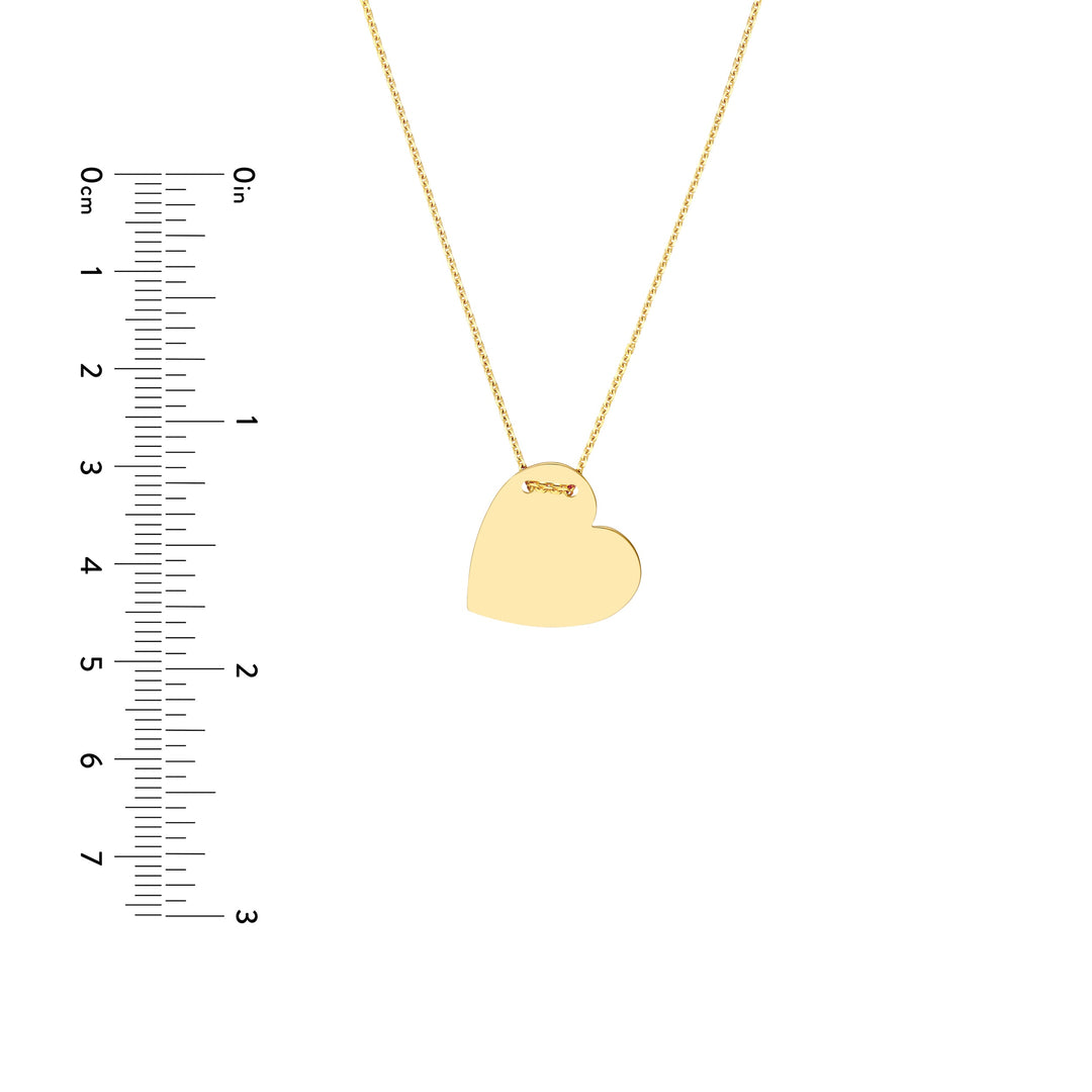 Engravable Heart Plate Adj. Necklace
