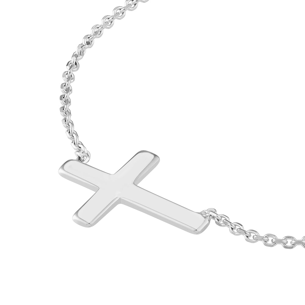 Sideways Mini Cross Adjustable Necklace