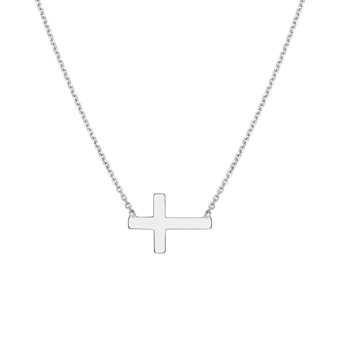 Sideways Mini Cross Adjustable Necklace