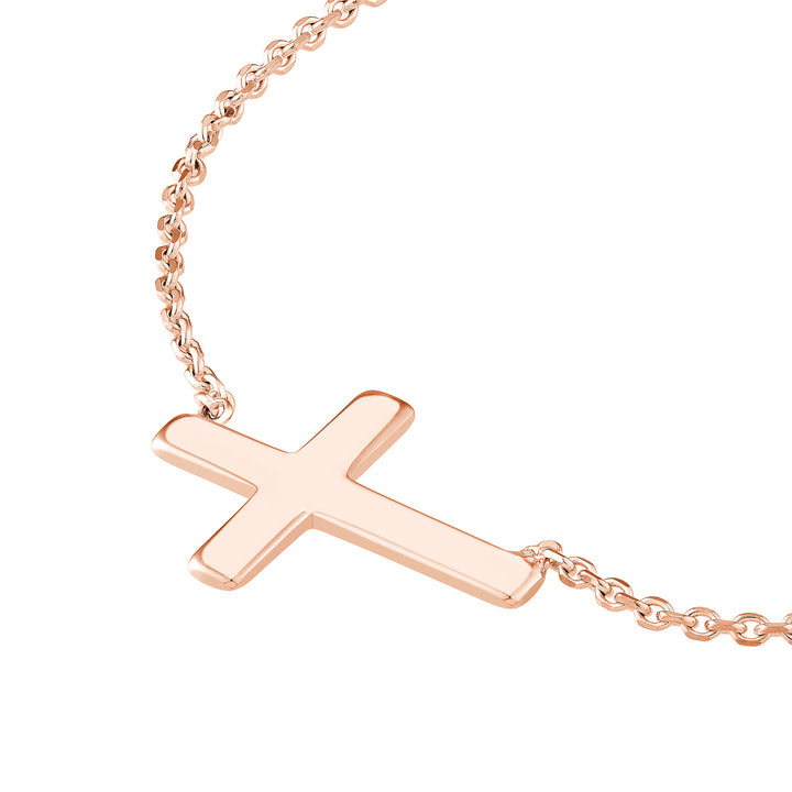 Sideways Mini Cross Adjustable Necklace