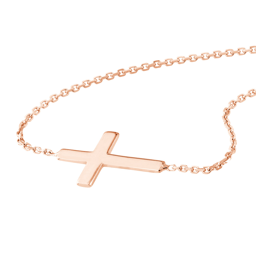 Sideways Mini Cross Adjustable Bracelet