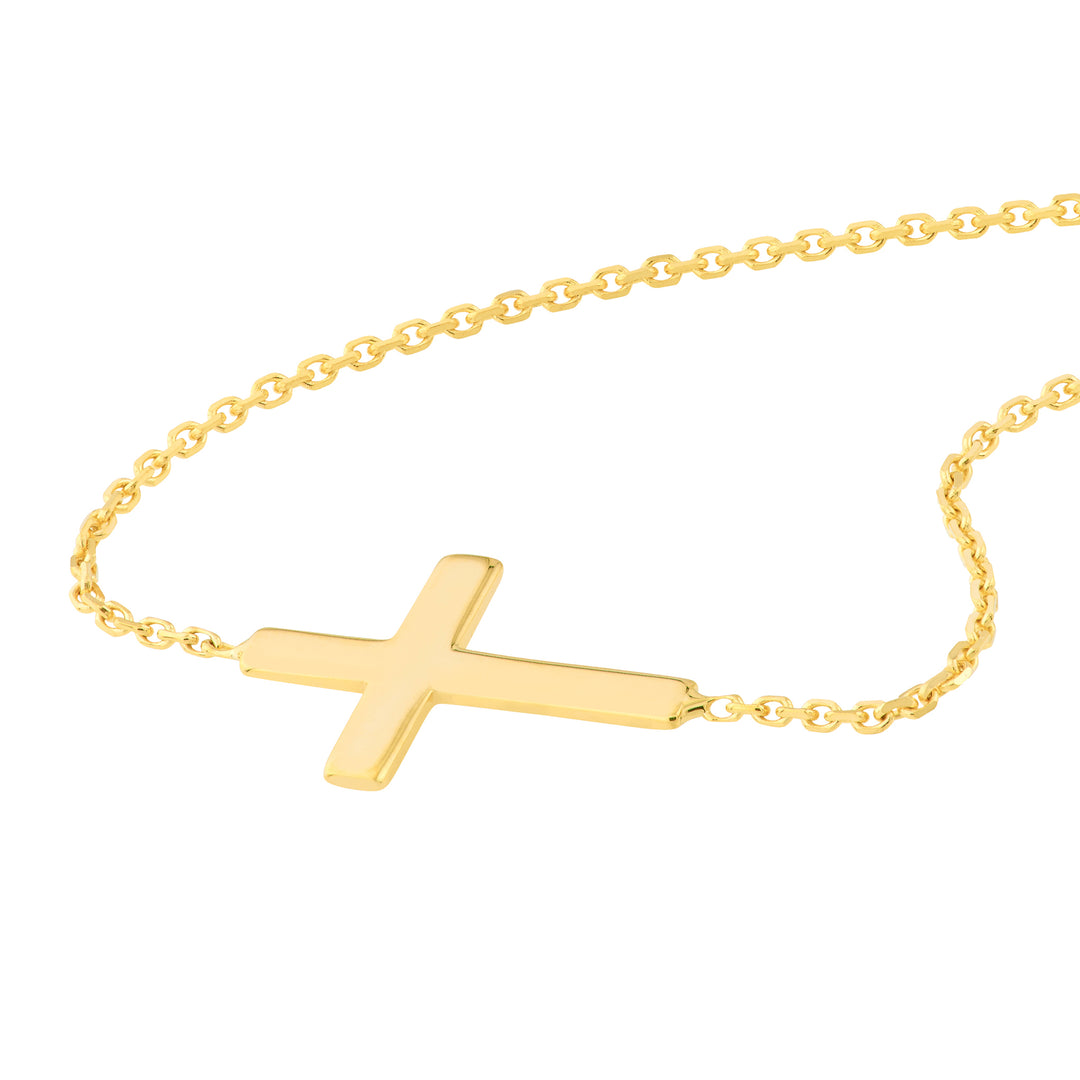 Sideways Mini Cross Adjustable Bracelet
