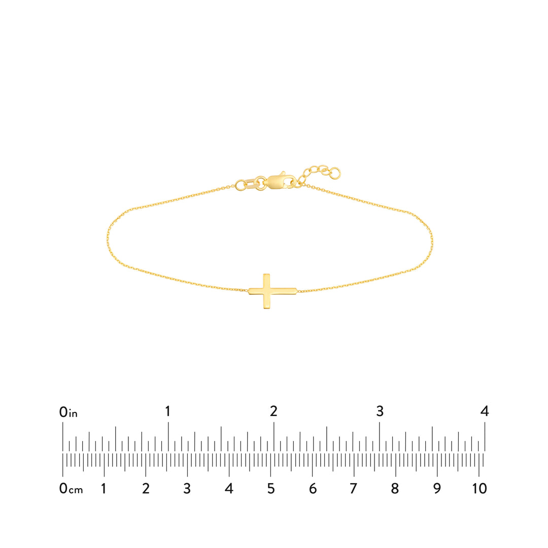 Sideways Mini Cross Adjustable Bracelet