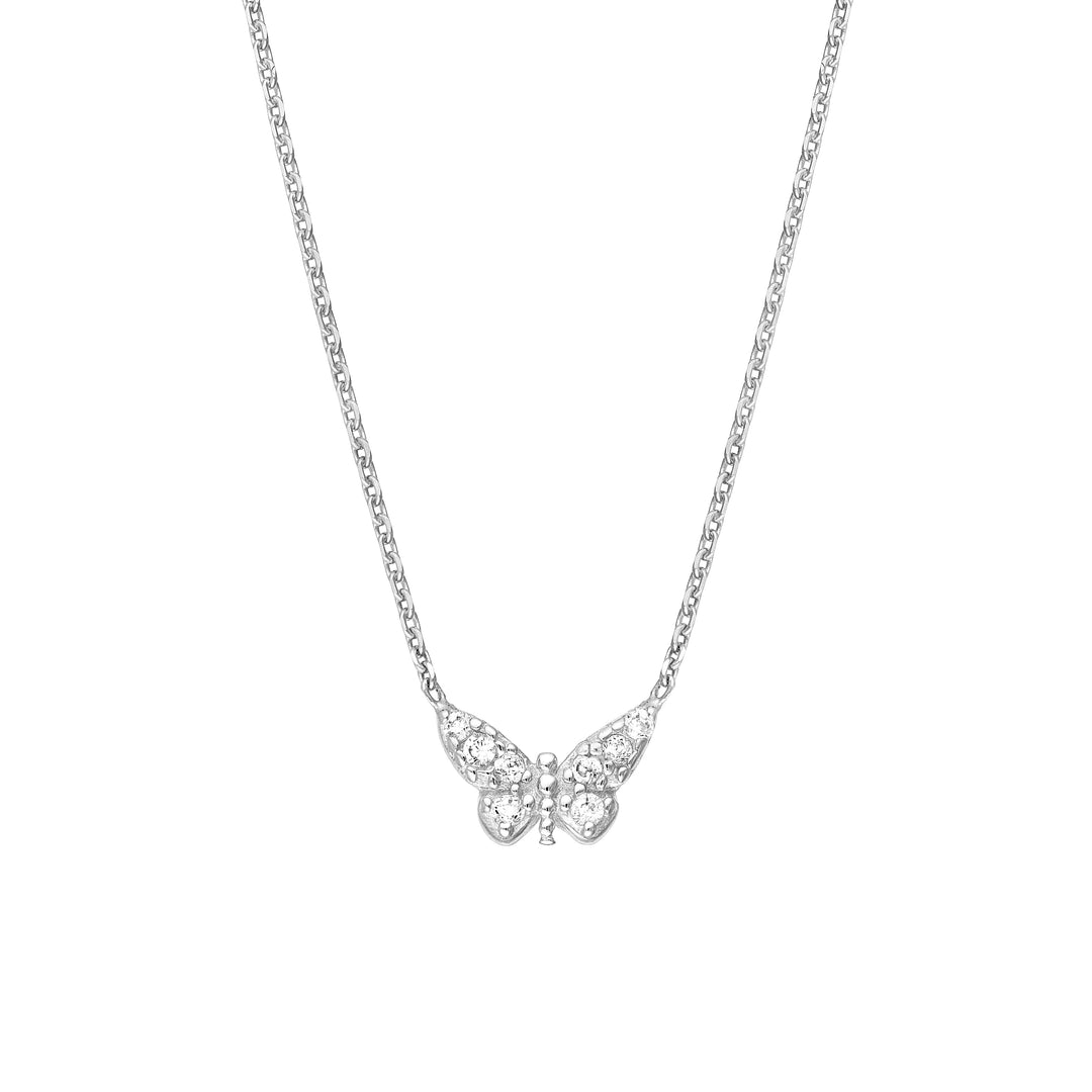 Plated Sterling Silver Mini Butterfly Necklace