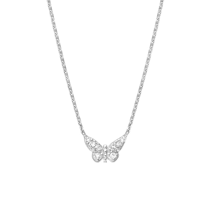 Plated Sterling Silver Mini Butterfly Necklace