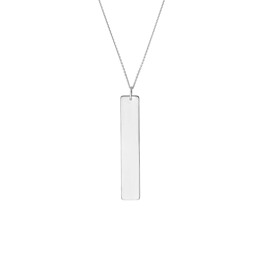 Vertical Engravable Bar Adj. Necklace