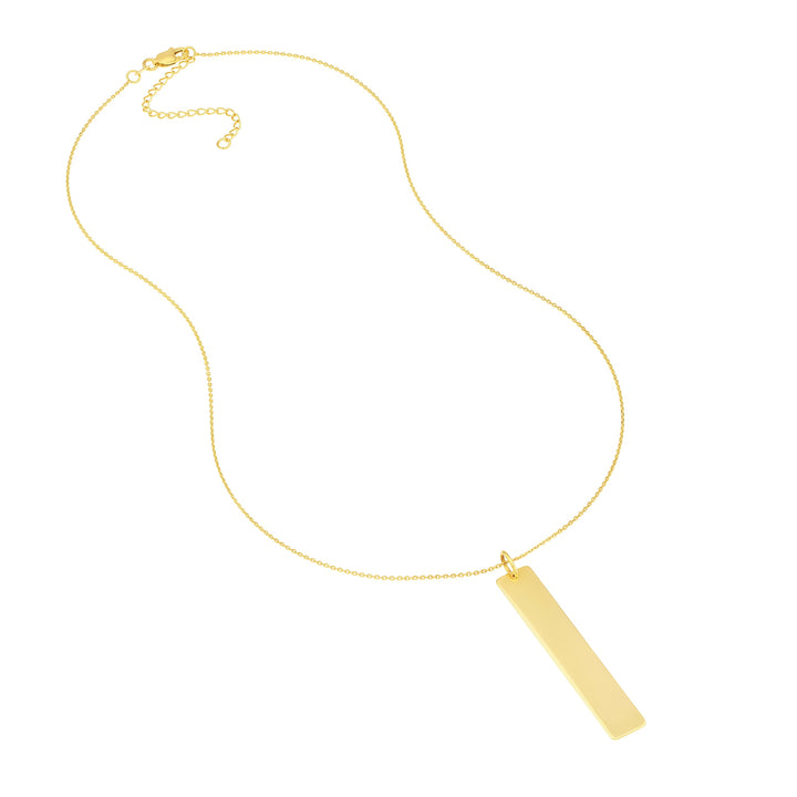 Vertical Engravable Bar Adj. Necklace