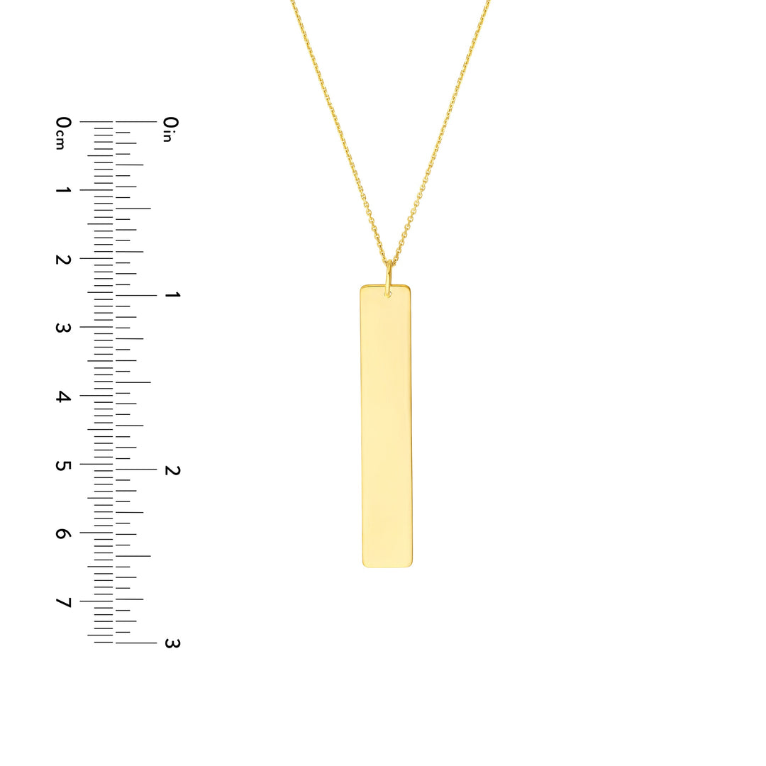 Vertical Engravable Bar Adj. Necklace