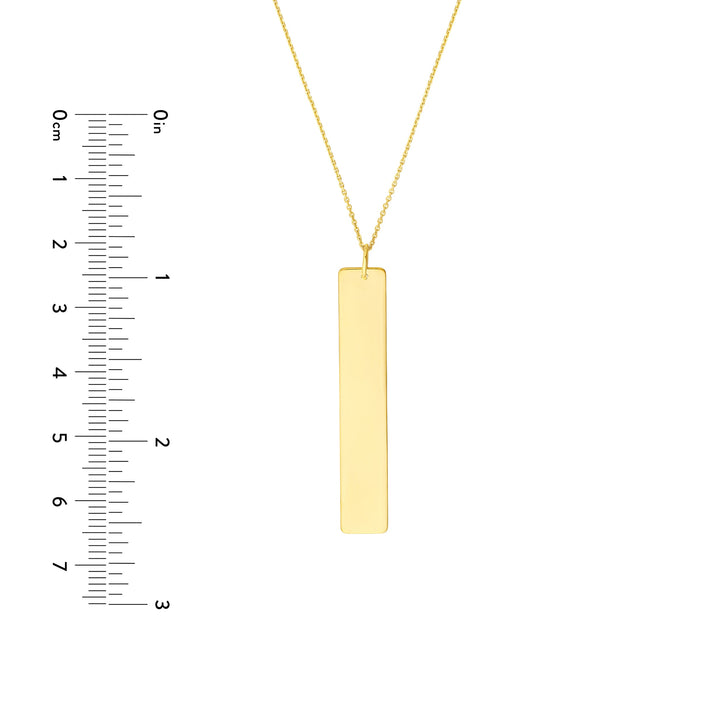 Vertical Engravable Bar Adj. Necklace