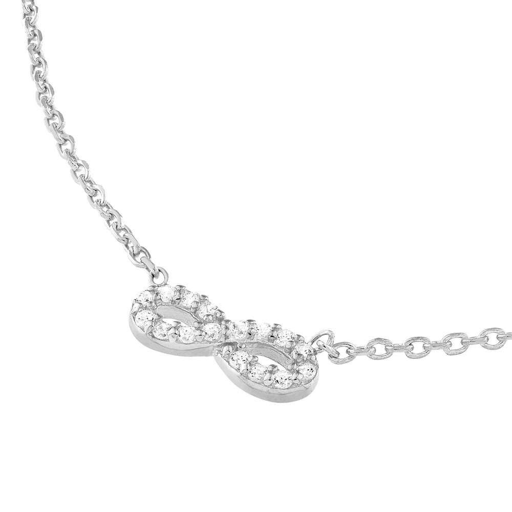 Mini CZ Infinity Adjustable Necklace