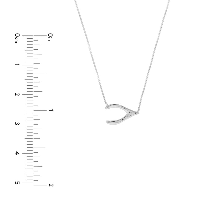 Sideways Wishbone Adjustable Necklace