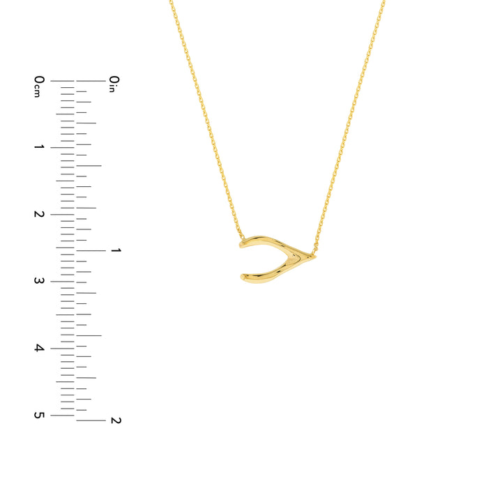 Sideways Wishbone Adjustable Necklace