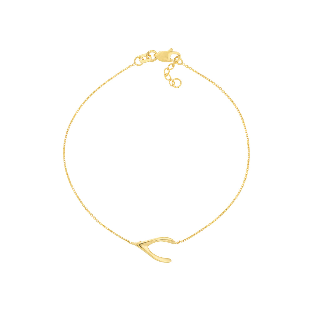 Sideways Wishbone Adjustable Bracelet
