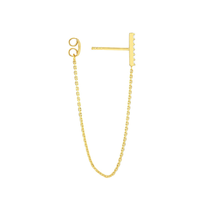Front to Back CZ Staple Bar Earrings