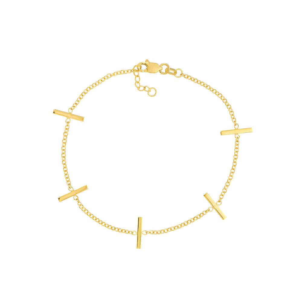 Upright Staple Bars Adjustable Bracelet