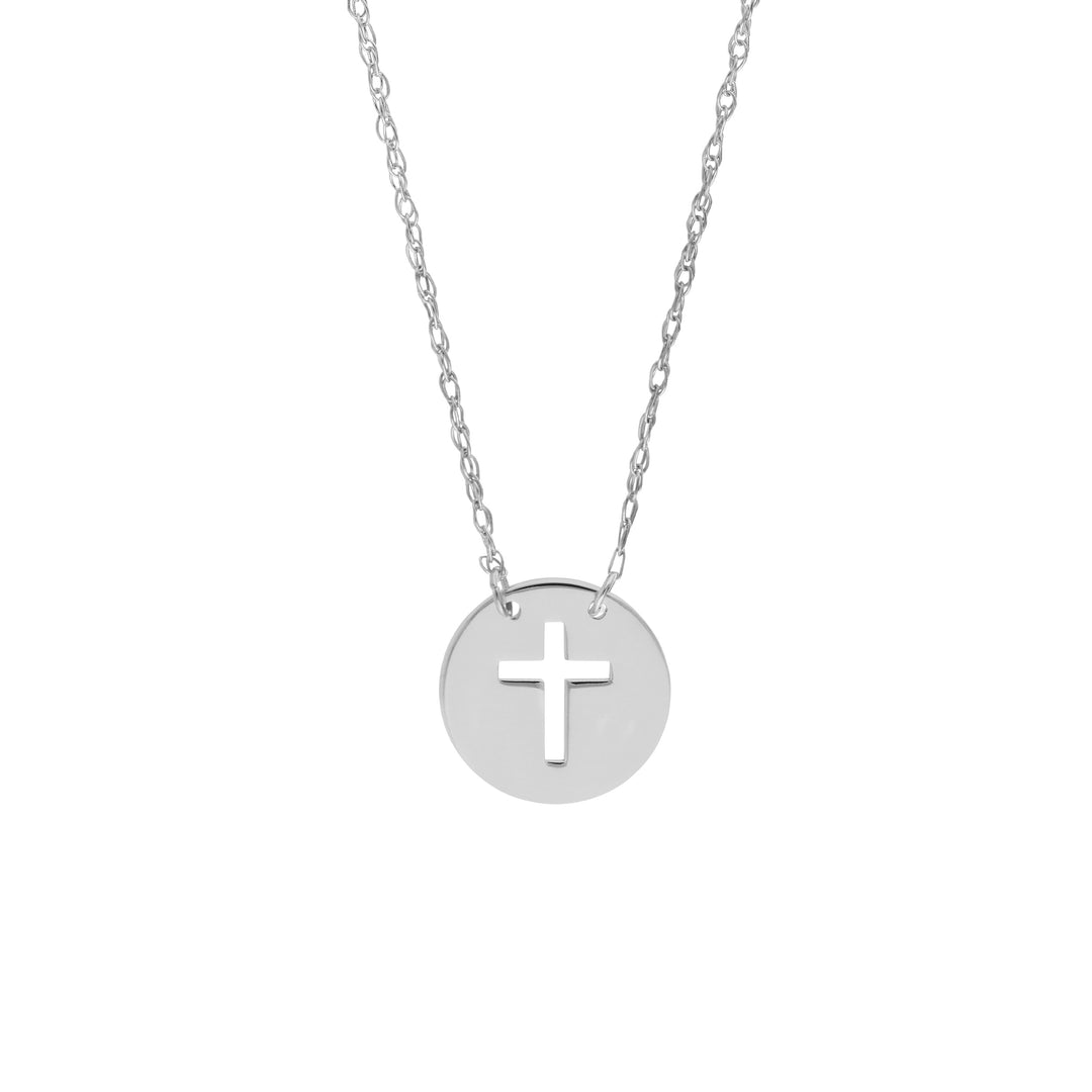 So You Cross Cutout Mini Disc Adj Necklace