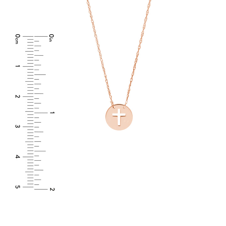 So You Cross Cutout Mini Disc Adj Necklace