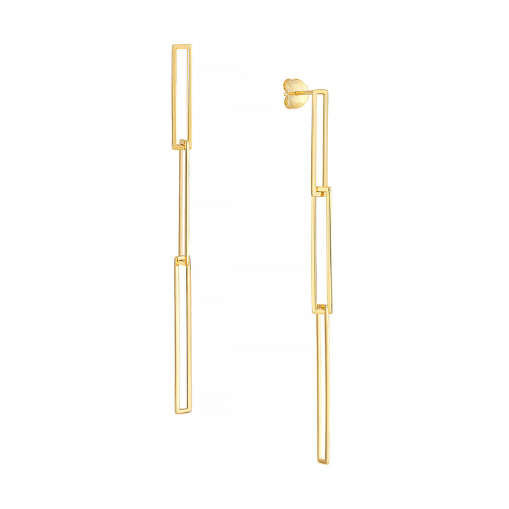 Interlocking Open Rectangle Drop Earrings