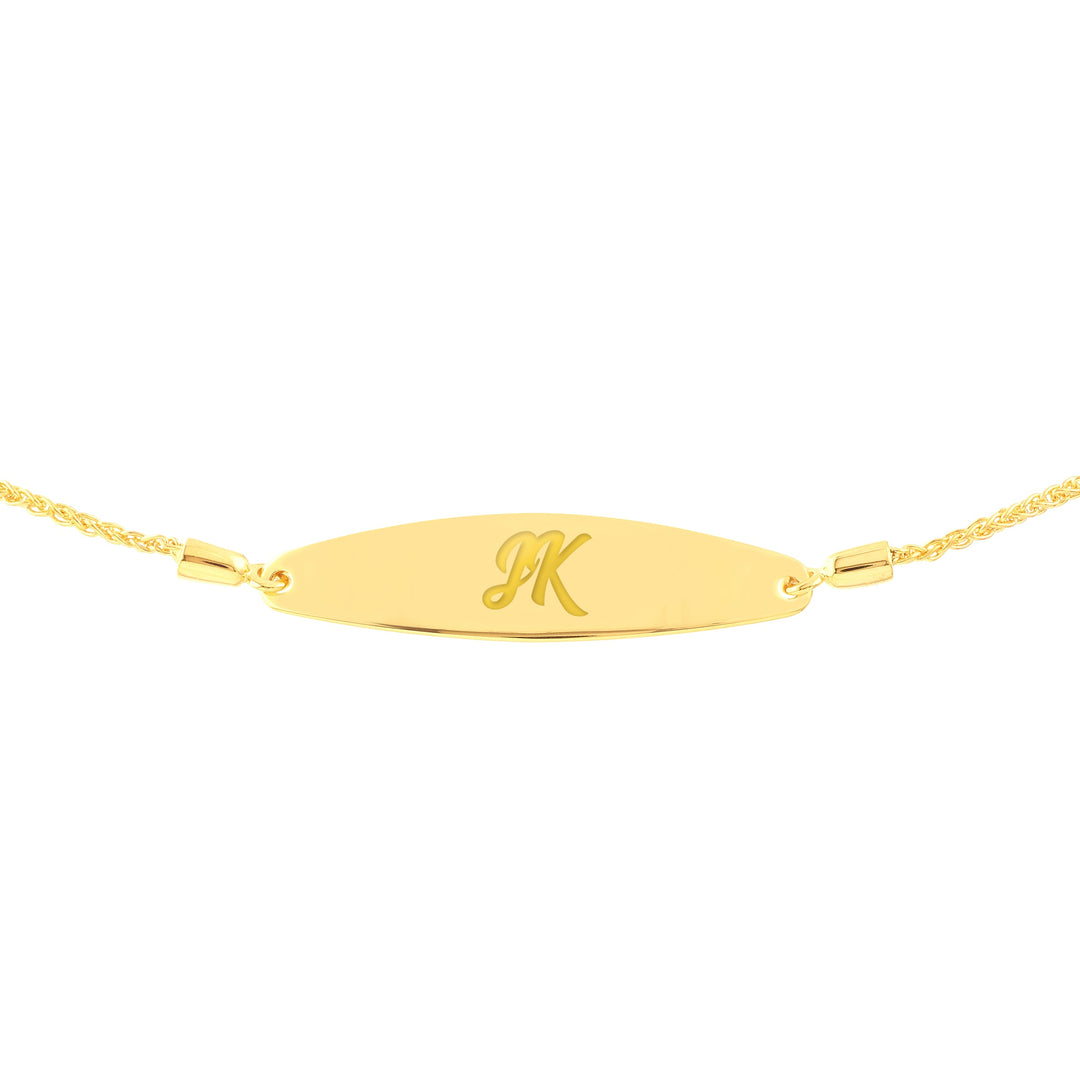 Engravable Initial ID Bar Bolo Bracelet
