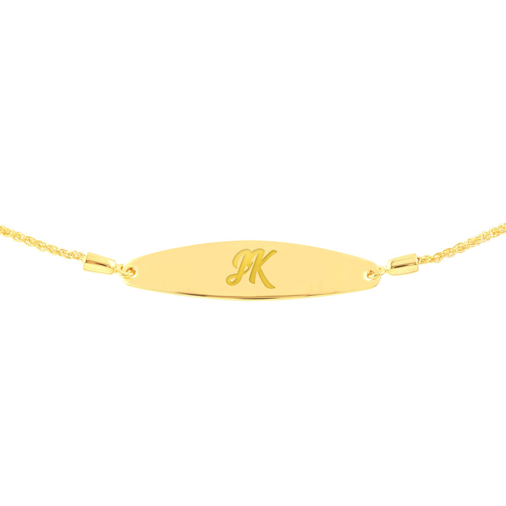 Engravable Initial ID Bar Bolo Bracelet