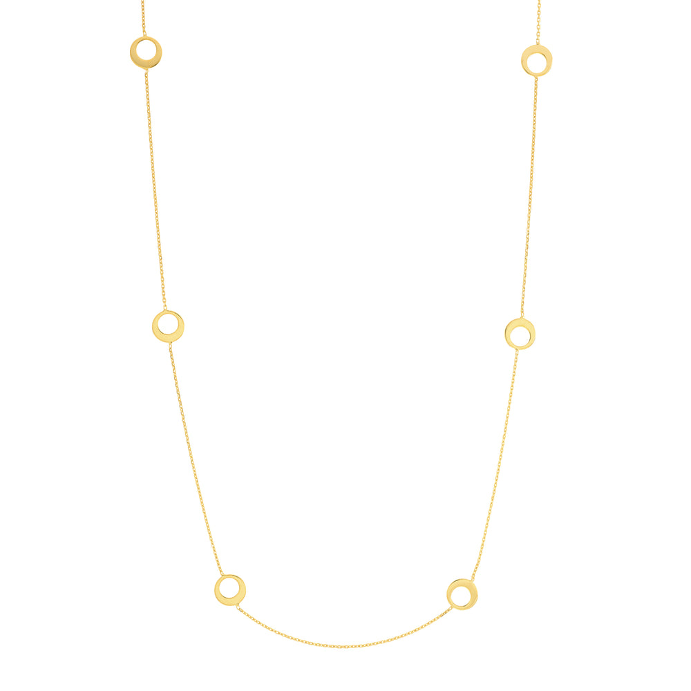 Open Circle Stations Adjustable Necklace