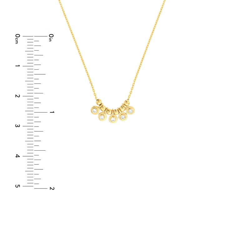 Mini Diamond Bezel and Bead Necklace