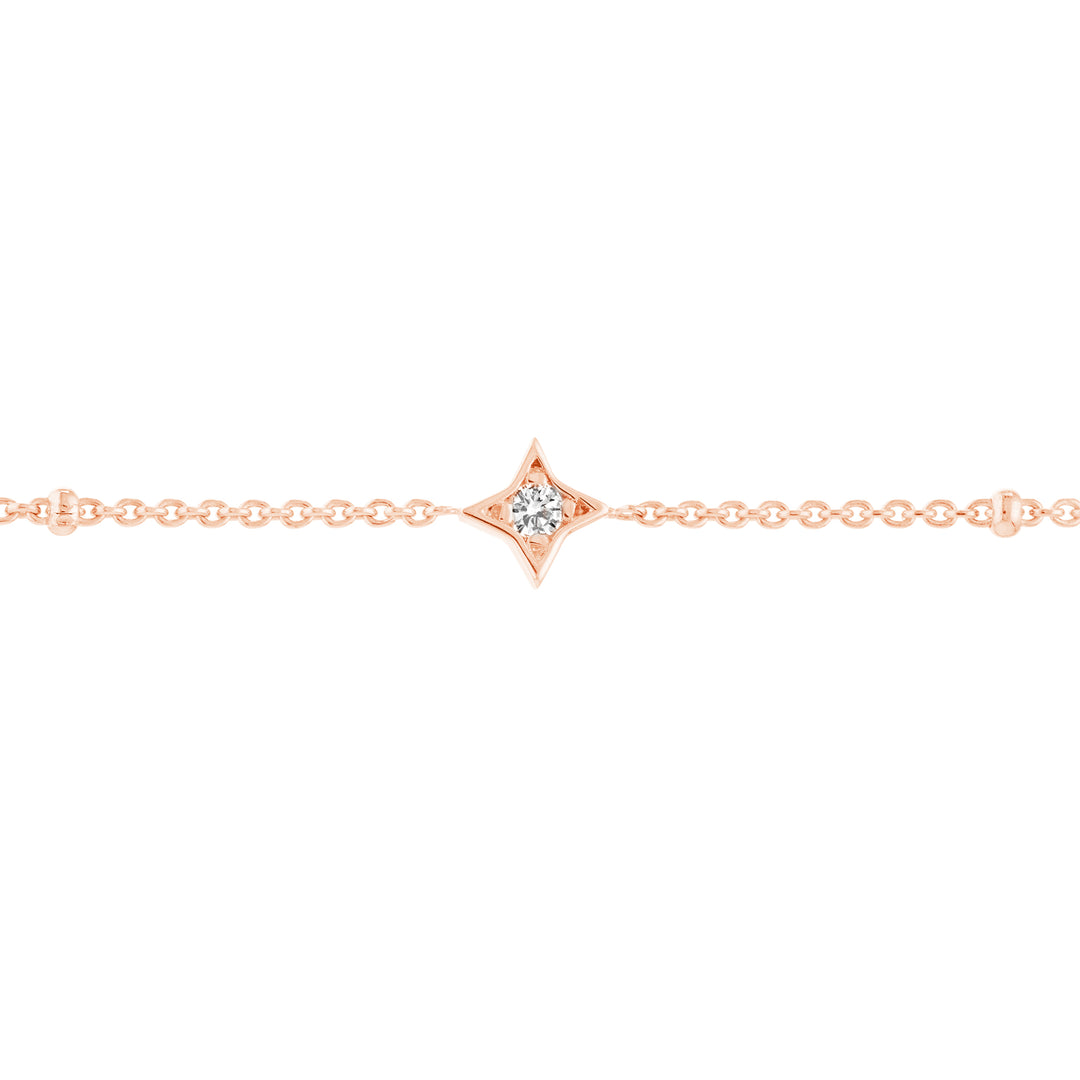 Diamond Star Bezels and Beads Bracelet
