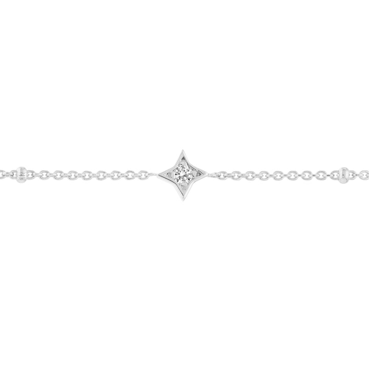 Diamond Star Bezels and Beads Bracelet