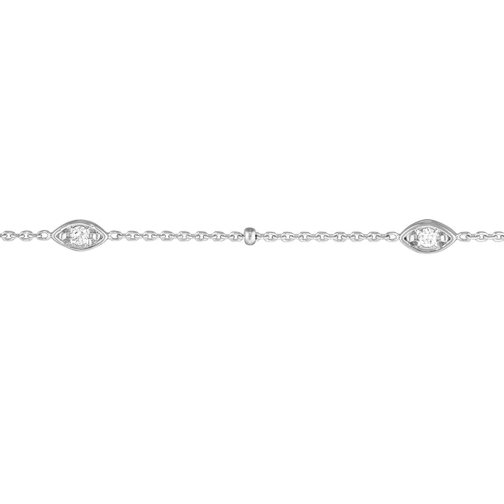 Diamond Marquise Bezels and Beads Bracelet