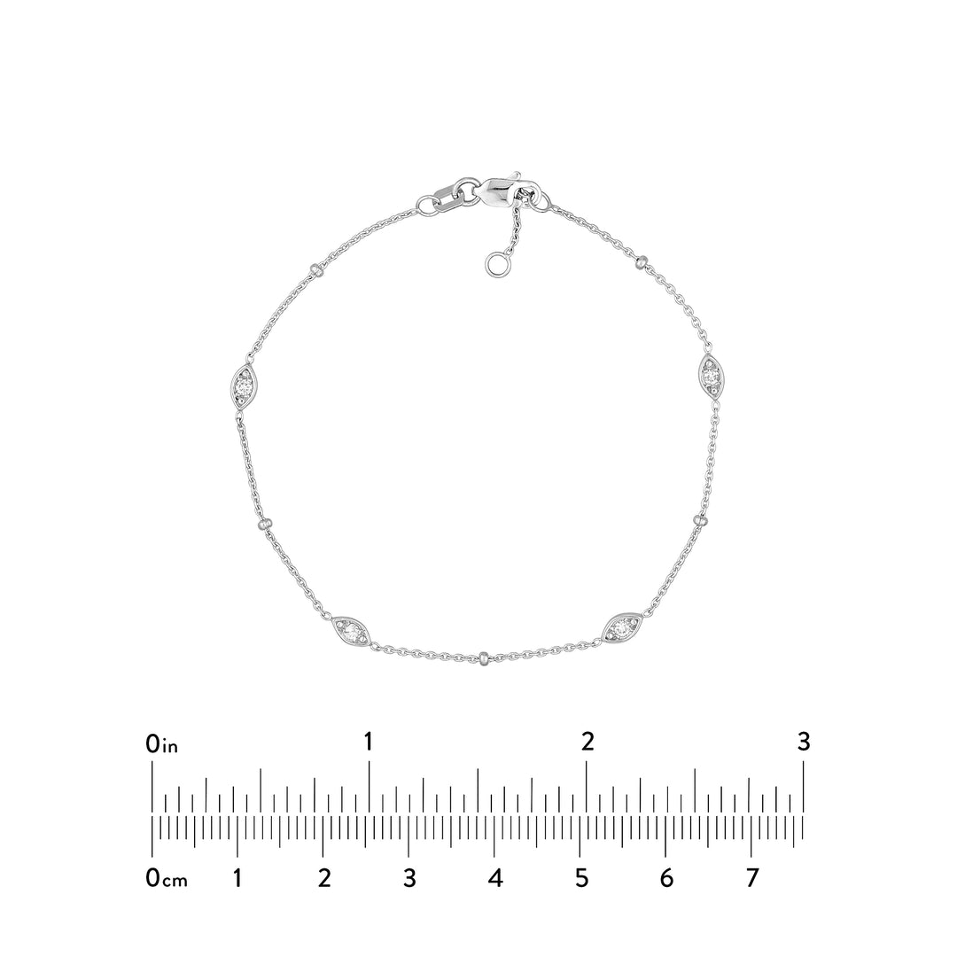 Diamond Marquise Bezels and Beads Bracelet
